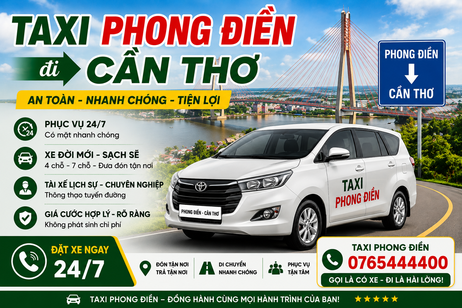 Taxi Phong Điền Cần Thơ giá rẻ