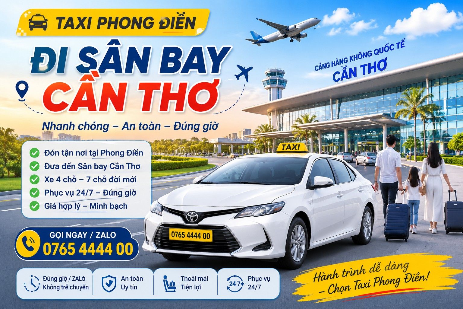 Taxi Phong Điền đi sân bay Cần Thơ