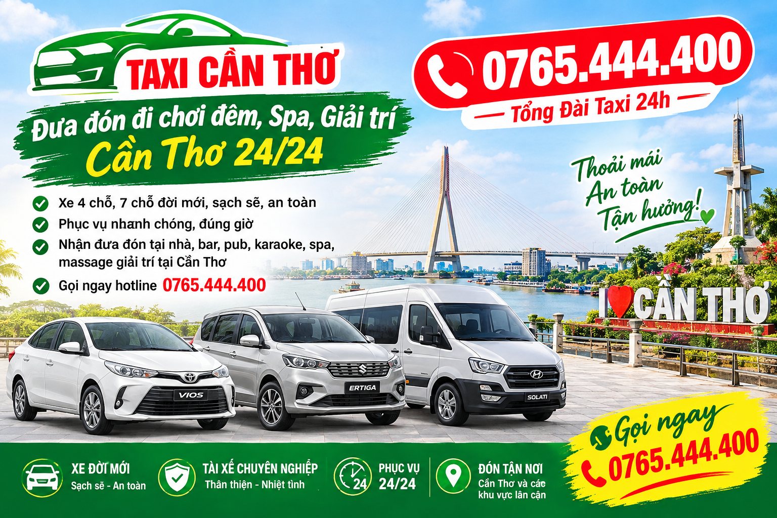 taxi dua don di choi dem can tho